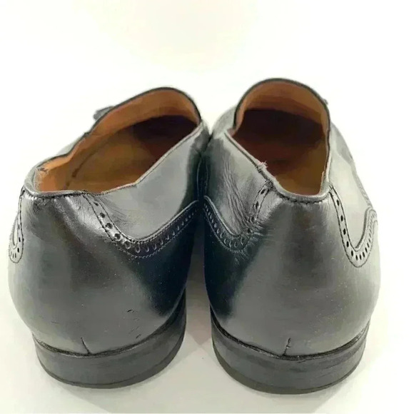 Mezlan mens loafers size 11.5 Havana black leather tassels Cap toe brogue main image 13